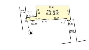 加須市愛宕1丁目　敷地121坪×建築条件なし売地